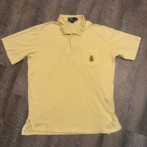 Polo Ralph Lauren Yellow Crest Pocket Polo Shirt Men’s Large Vintage